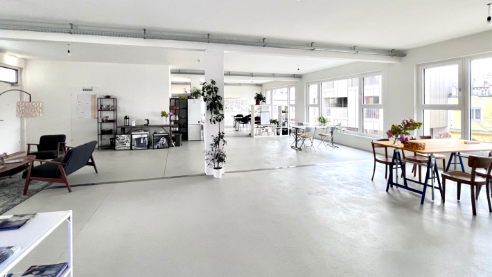 Blick in die Community-Lofts zum Coworking in Traun