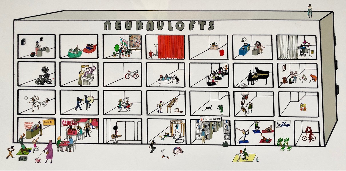 Neubaulofts Wimmelbild von Jimmy Zurek