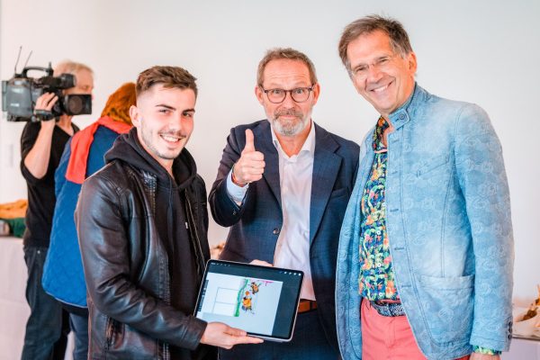 Bauherr, Tassilo Lang, Architekt, Hannes Horvath und Künstler Tobias Tomasek