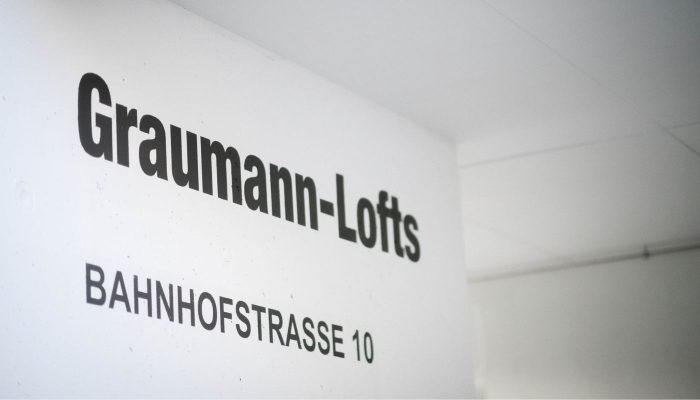 Beschriftung: Graumann-Lofts Bahnhofstraße 10