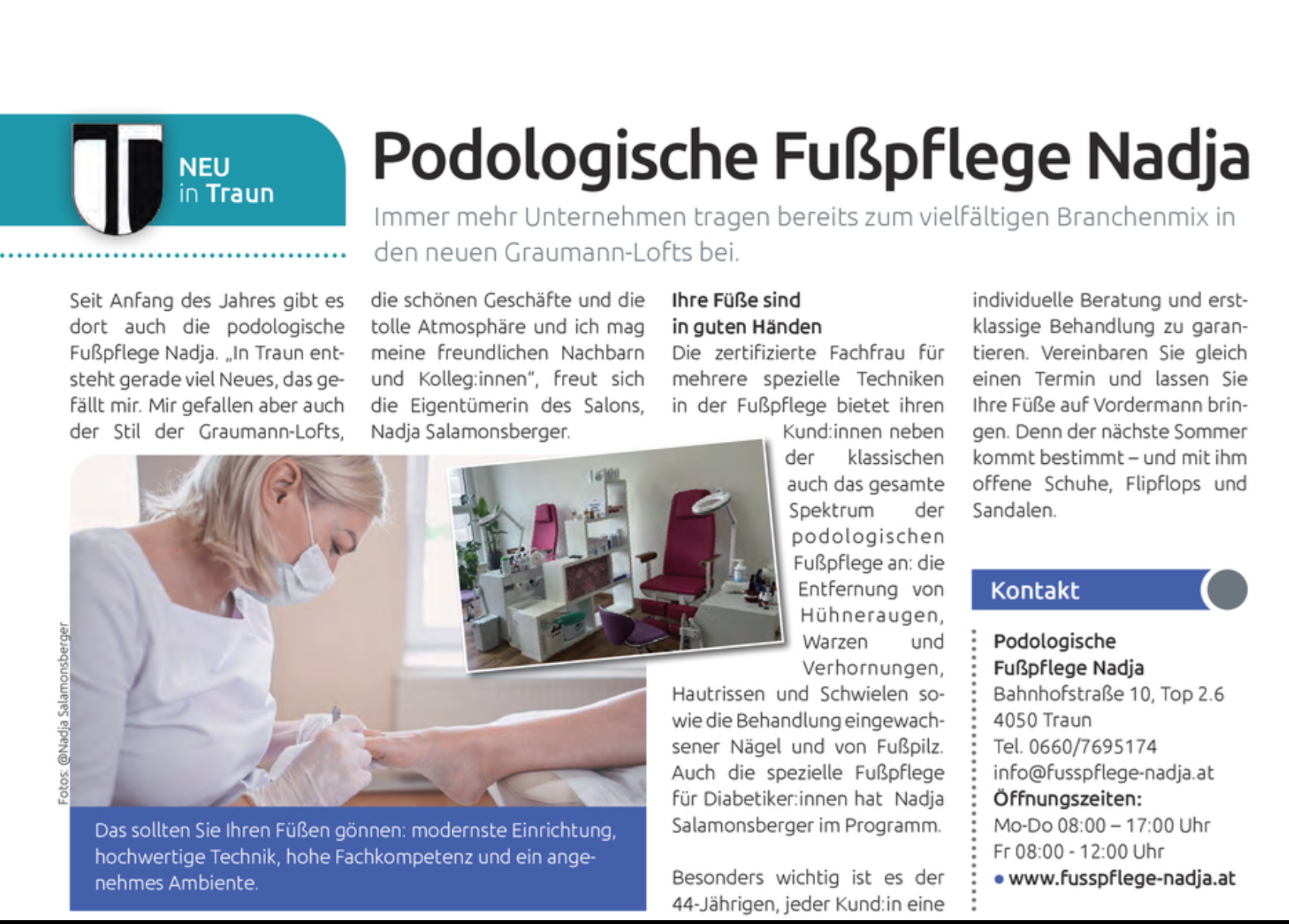 Podologische-Fusspflege in Traun // Fußpflege Nadja